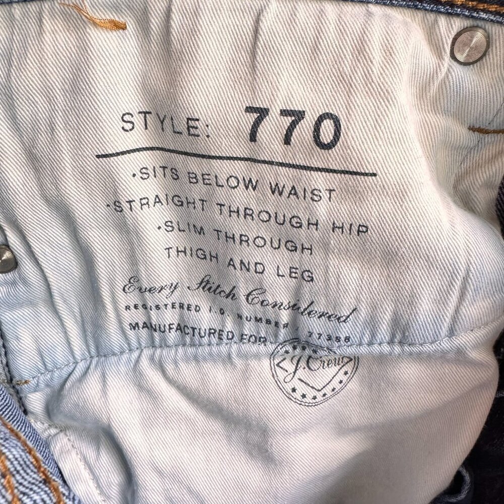 J.Crew Mens 34x34 (34x31.5 measured) 770 Jeans Kaihara Denim Straight Slim Fit - Picture 7 of 10